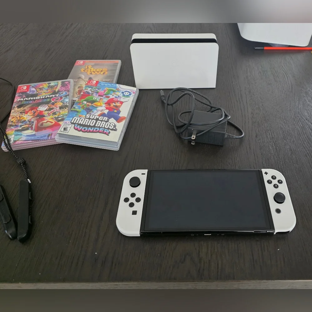 Nintendo Switch Console with Joy-Con Controllers - Black and White BUNDLE